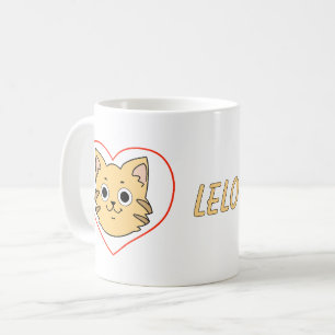 Süße Orange Tabby-Katze Herz-Tasse - Geschenk für  Kaffeetasse