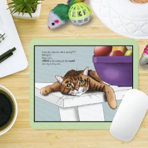 Süße orange Tabby Süße Leckereien Lustig wartend Mousepad