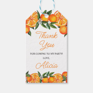 Süsse orange Zitrusfrüchte Geburtstag Vielen Dank Geschenkanhänger