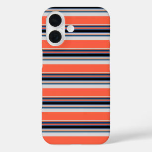 Süße orangeblaue Streifen iPhone 16 Hülle