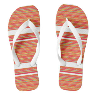 Süße orangefarbene farbenfrohe Streifen Flip Flops