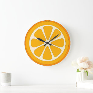 Süße Orangenscheibe Einfaches Minimalistisches Küc Große Wanduhr
