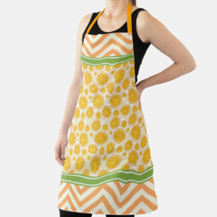 Süße Orangenscheibe Punkte & Chevron Orange Schürze