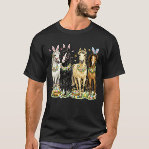 Süße Oster-Pferd-Hasenohren-Eier-Frühlings-Blumen- T-Shirt