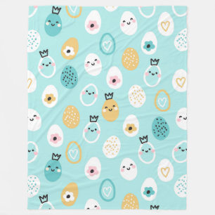 Süße Ostereier Muster Kawaii Pastell Eier Fleecedecke