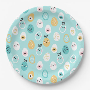 Süße Ostereier Muster Kawaii Pastellfarbene Eier Pappteller
