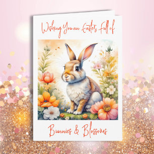 Süße Ostergrüße Vintage-Hasen-Kaninchen Karte