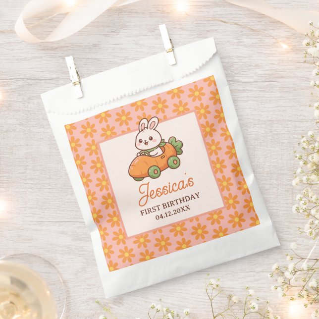 Süße Osterhasen-Blumen 1. Geburtstagsfeier Geschenktütchen (Ausgeschnitten)