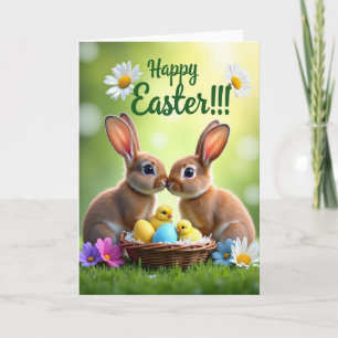 Süße Osterhasen Frühlingwünsche Karte