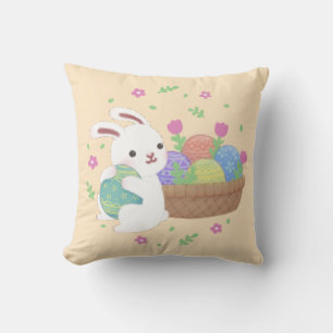 Süße Osterhasen-Illustration Kissen