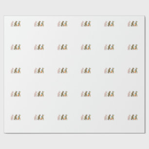 Süße Osterhasen Leopard Hase und Blumen Bunni Geschenkpapier