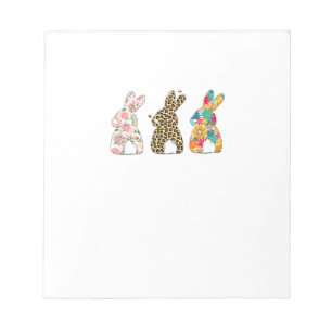 Süße Osterhasen Leopard Hase und Blumen Bunny Notizblock
