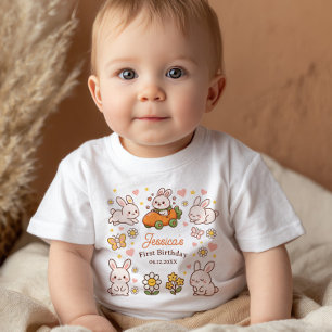 Süße Osterhasen Whimsical 1. Geburtstagsfeier Baby T-shirt