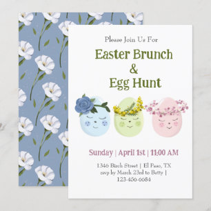 Süße Ostern-Brunch-Ostereiersuche-Einladung Einladung