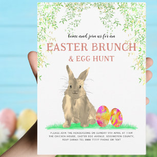 Süße Ostern Hasen-Eier-Suche und Brunch  Einladung