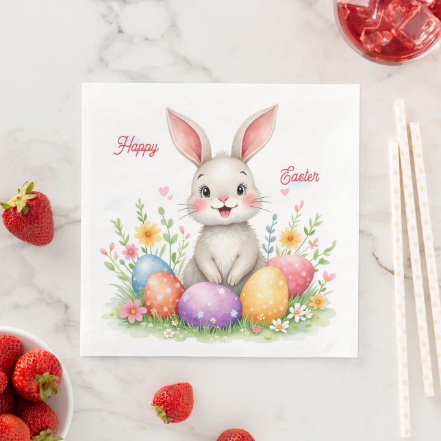 Süße Ostern Hasen und Eier Moderne Kollektion Serviette (Beispiel)