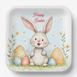 Süße Ostern Hasen und Eier Trendy Kollektion Pappteller