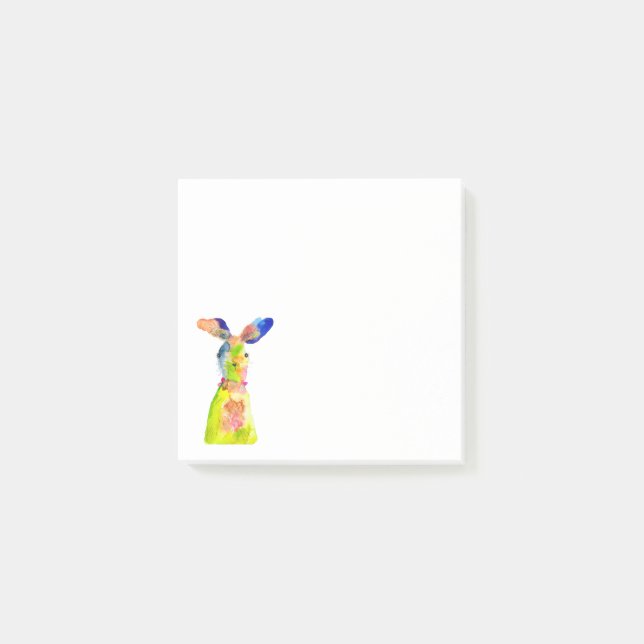 Süße Ostern-Hasen-Wasserfarben-Kunst Post-it Klebezettel (Vorderseite)