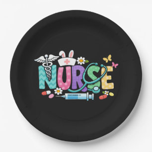 Süße Ostern-Krankenschwester Medizinischer Humor Pappteller