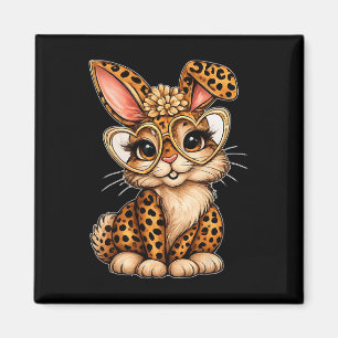 Süße Ostern Leopard Hase Herz Glas Frühling Vibes Magnet