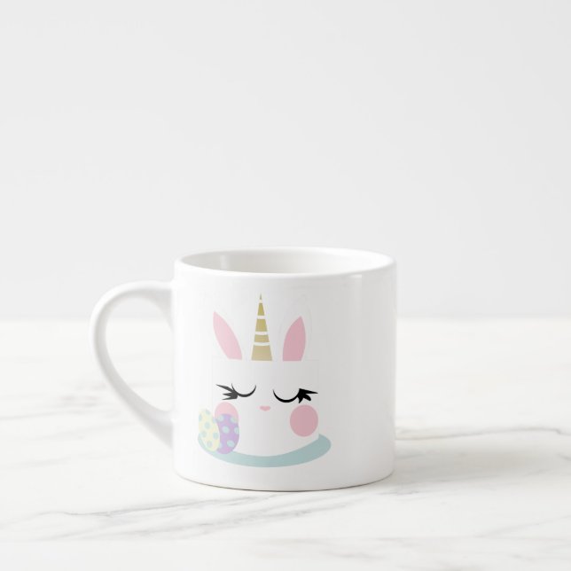 Süße Ostertasse Einhorn Hase Espressotasse (Links)