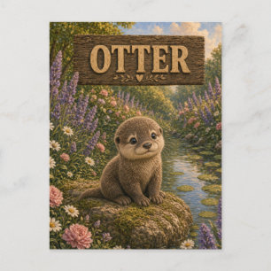 Süße Otter-Baby-Geschichtenbuch-Nursery-Tier Postkarte