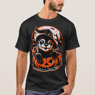 Süße Otter Hexe Halloween Kinder Jungen Frauen 3 T-Shirt