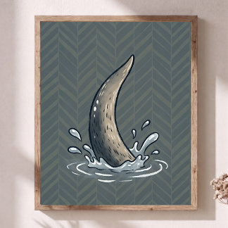 Süße Otter-Schwanz-Spritz-Nursery-Kunst Chevron Poster