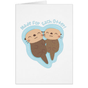 Süße Otter Valentinstag-Pointe, die füreinander ge