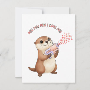 Süße Otter Valentinstagskarte Lustige Liebe Feiertagskarte