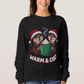 Süße Otter Weihnachts-Matching Warm & Gemütlich Sweatshirt
