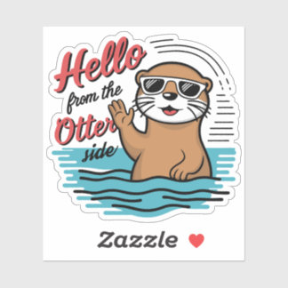 Süße Otter-Wortspiele Hallo von der Otter-Seite Aufkleber