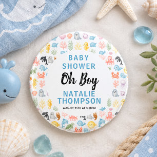 Süße Ozean Unterwasser-Tier Baby-Party Button
