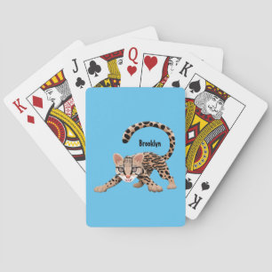 Süße Ozelot-Cartoon-Illustration  Spielkarten