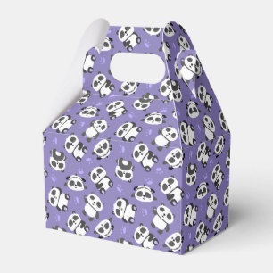 Süße Panda-Bären-Pfote blauer Hintergrund Geschenkschachtel