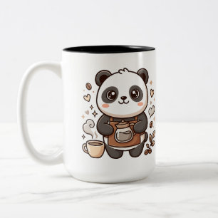 Süße Panda-Barista Zwei-Töne-Tasse Zweifarbige Tasse