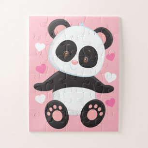 Süße Panda-Bärn-Liebe-Kinder Puzzle