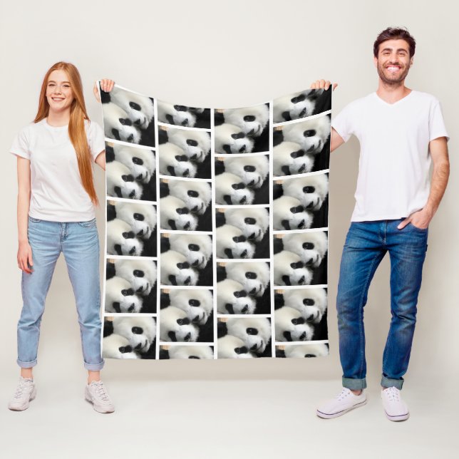 Süße Panda-Gesichter Muster Fleece-Decke Fleecedecke (Beispiel)