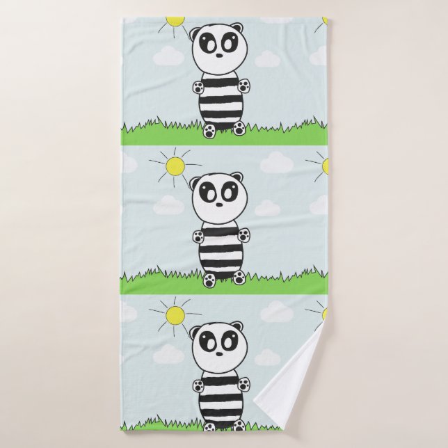 Süße Panda-Illustration Badehandtuch (Badehandtuch)