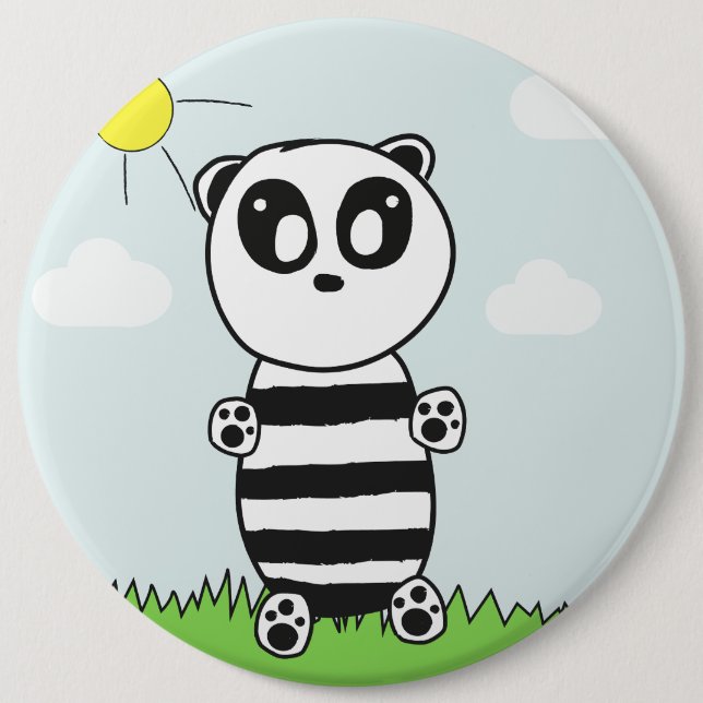 Süße Panda-Illustration Button (Vorderseite)