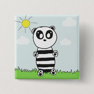Süße Panda-Illustration Button