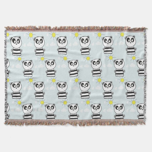 Süße Panda-Illustration Decke (Vorderseite)