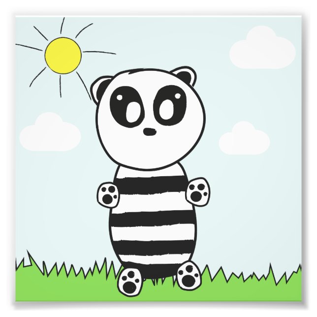 Süße Panda-Illustration Fotodruck (Vorne)