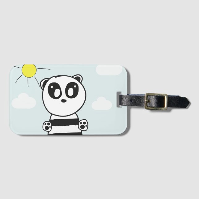 Süße Panda-Illustration Gepäckanhänger (Vorderseite (Horizontal))