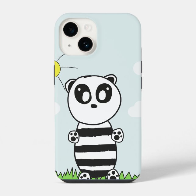 Süße Panda-Illustration iPhone Hülle (Rückseite)