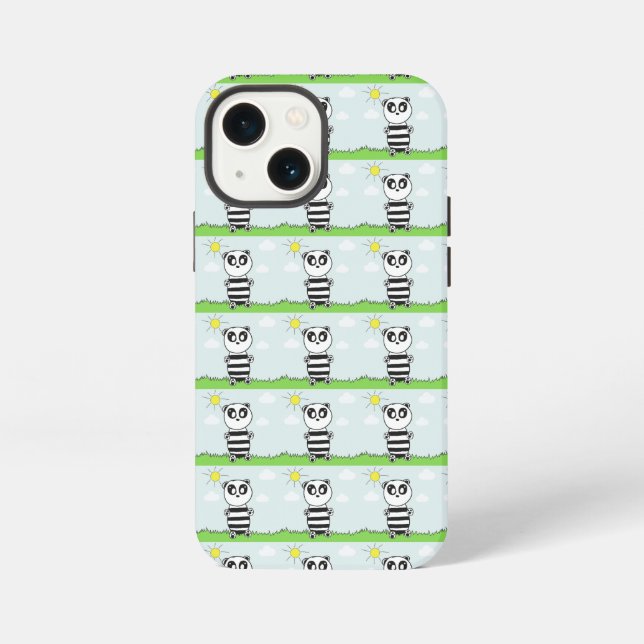 Süße Panda-Illustration iPhone Hülle (Rückseite)