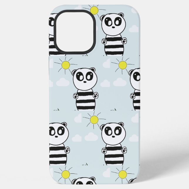 Süße Panda-Illustration iPhone Hülle (Rückseite)