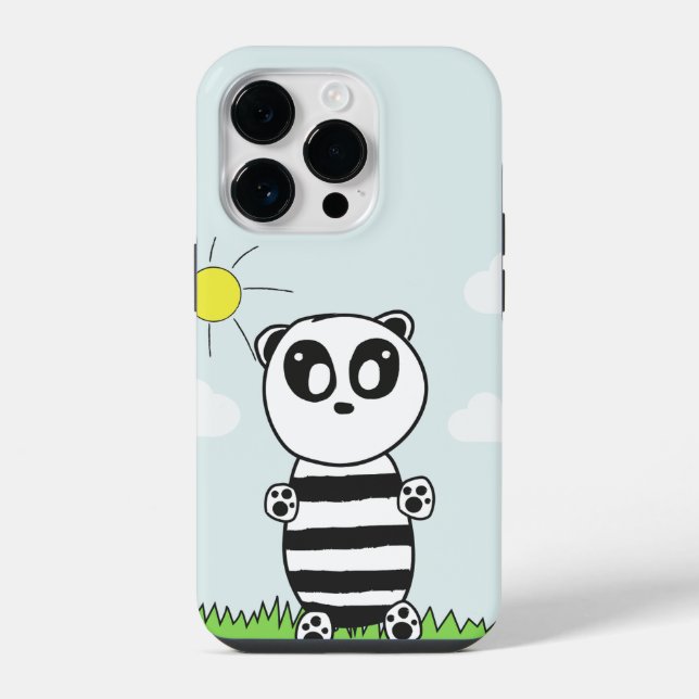 Süße Panda-Illustration iPhone Hülle (Rückseite)
