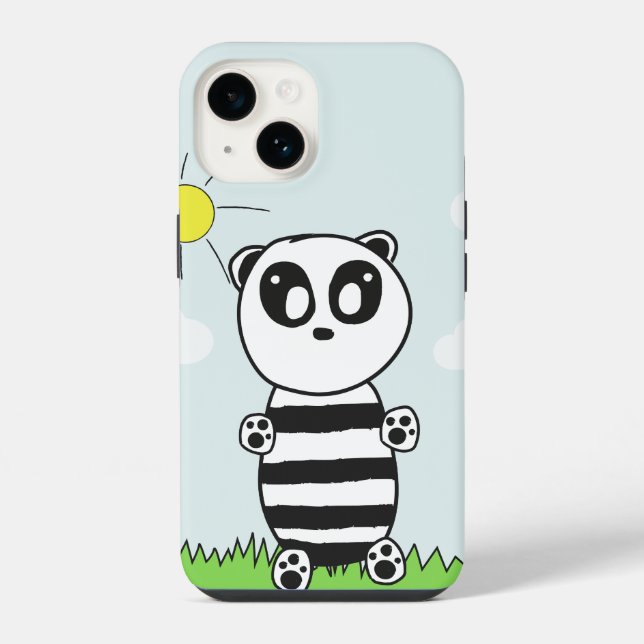 Süße Panda-Illustration iPhone Hülle (Rückseite)