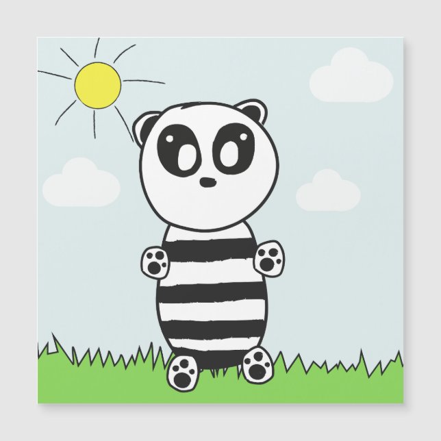 Süße Panda-Illustration Magnetkarte (Vorderseite)
